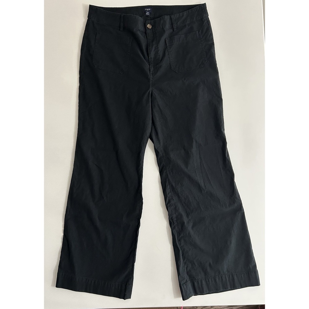 J. Crew Sailor Slim Wide‑Leg Chino Pants –‎ Black – Size 34